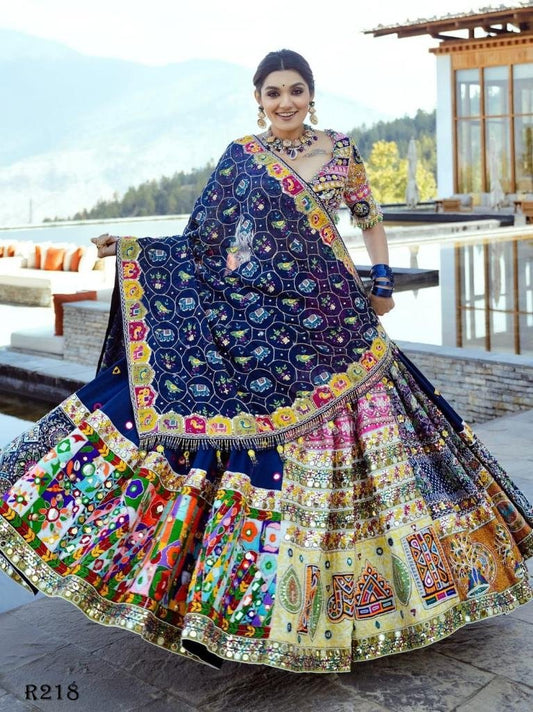 Latest Digital Printed Muslin Cotton Lehenga Choli With 1 Mtr Unstitch Blouse