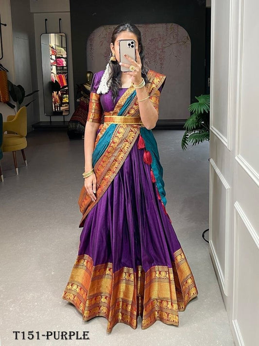 Latest Fashion Purple Narayan Pet Cotten Lehenga Choli