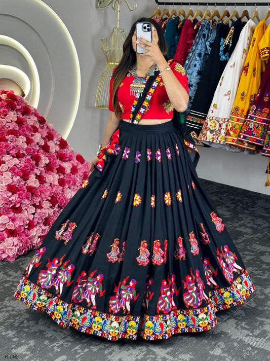 Latest Launch Luxurious Rayon Black Lehenga Choli