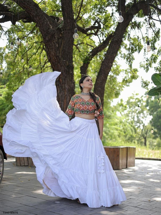 Latest White Readymade Rayon Lehenga Choli