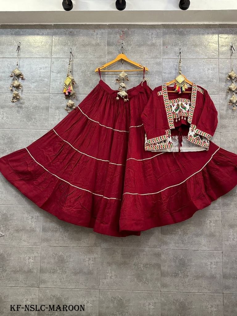 Maroon Naratri Special Lehenga Choli