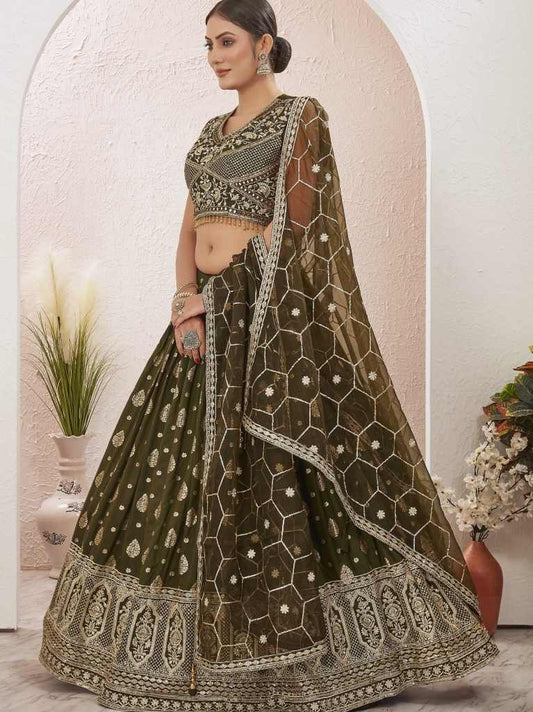 Mehendi Special Embroidered Readymade Lehenga Choli