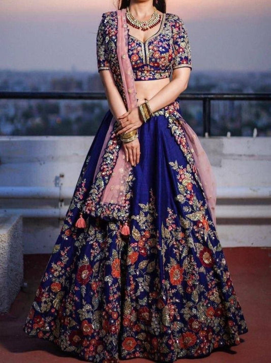 Mono Satin Silk Embroidery work Lehenga Choli