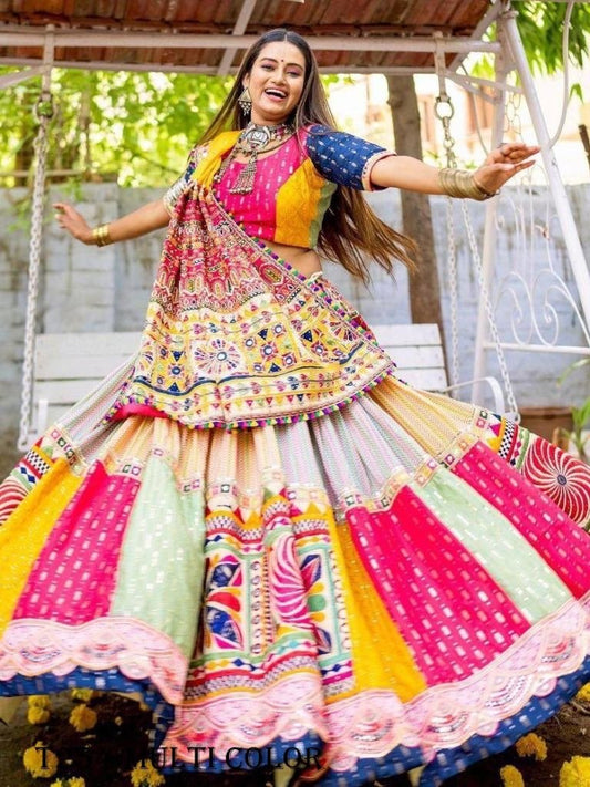 Multi Color Muslin Cotton Designer Printed Lehenga Choli