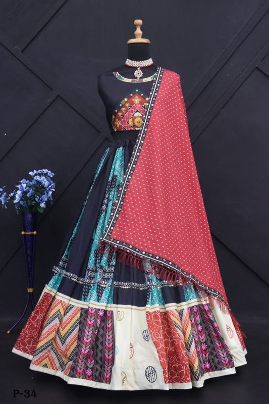 Muslin Cotton Navratri Special Semi Stitched Lehenga Choli