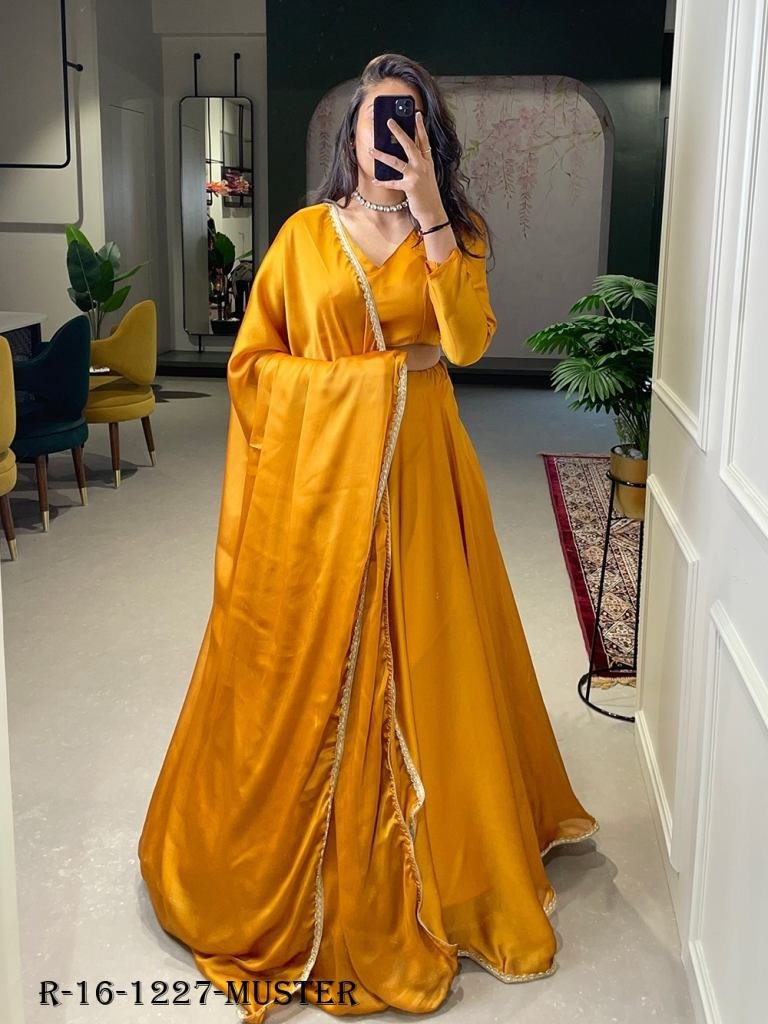 Muster Full Plain Rangoli Silk Lehenga Choli