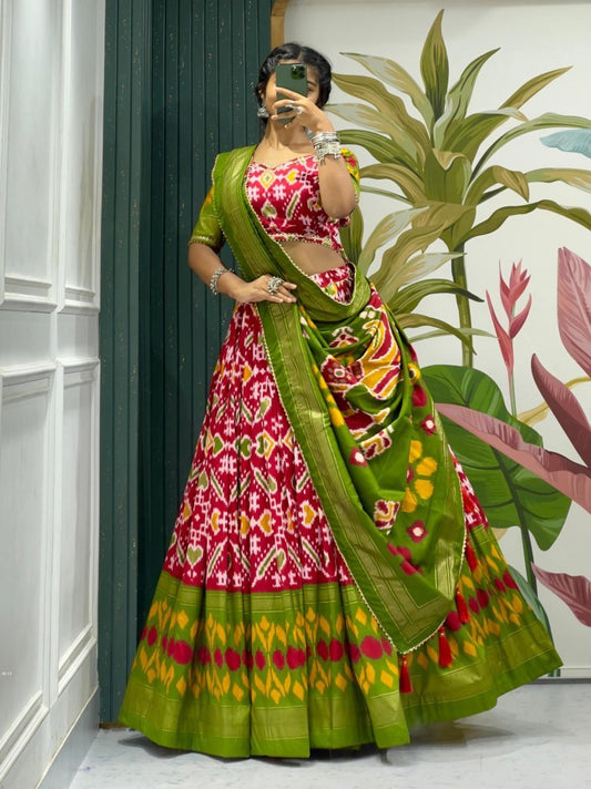 Navratri Special Ikkat Patola Print Lehenga Choli