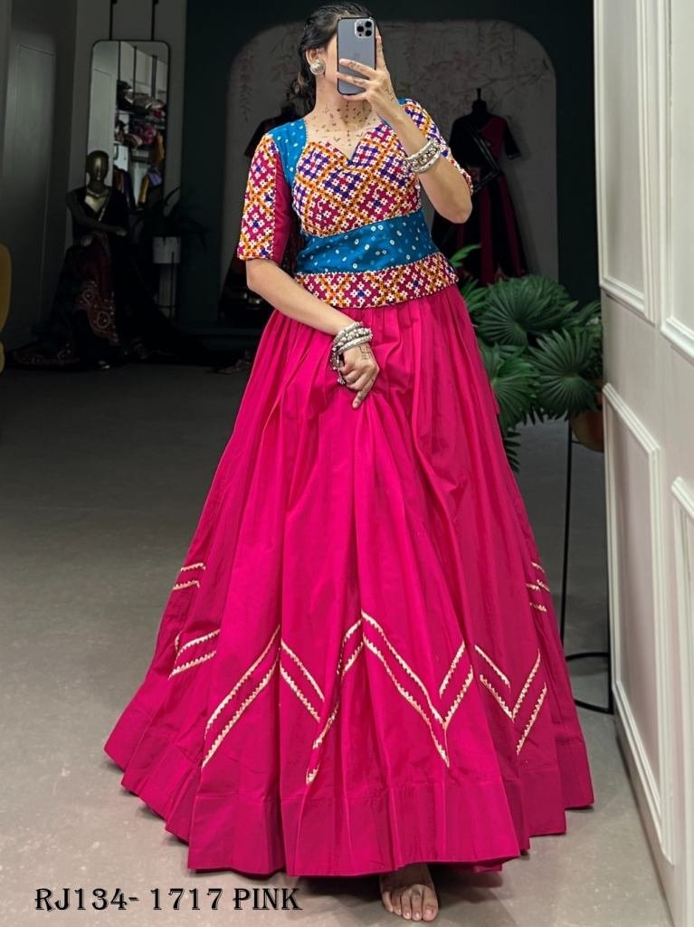 Navratri Special Pink Gamthi Craft  Lehenga With Blouse