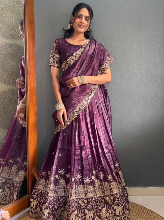New Designer Purple Festive Wear Lehenga choli