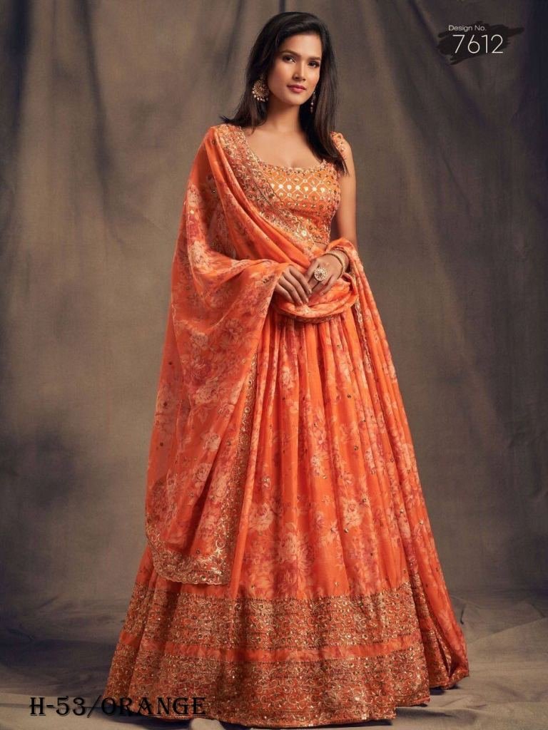 New Launching Orange Lehenga Choli With Dupattta