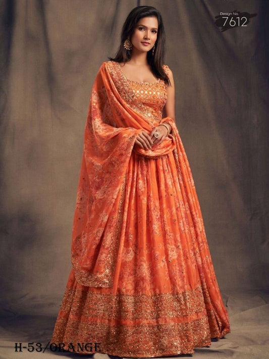 New Launching Orange Lehenga Choli With Dupattta
