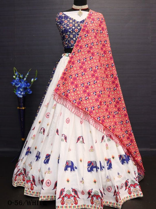 New Launching White Silk Lehenga Choli With Dupattta