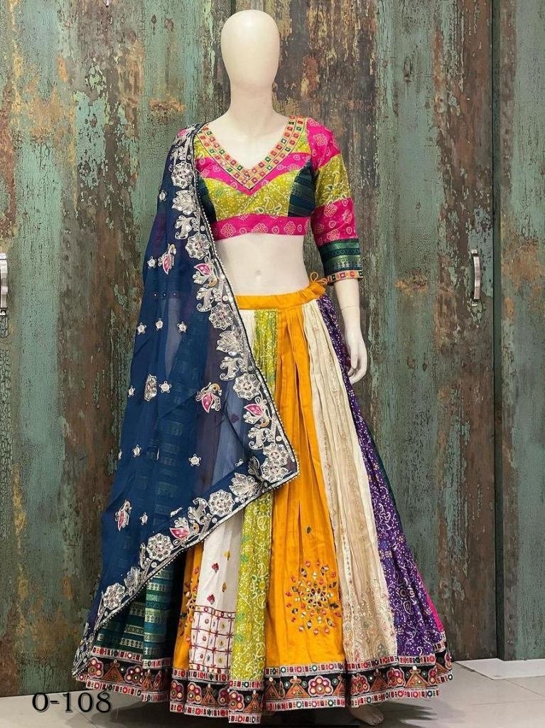 New Printed Muslin Cotton Mix Colour Lehenga Choli