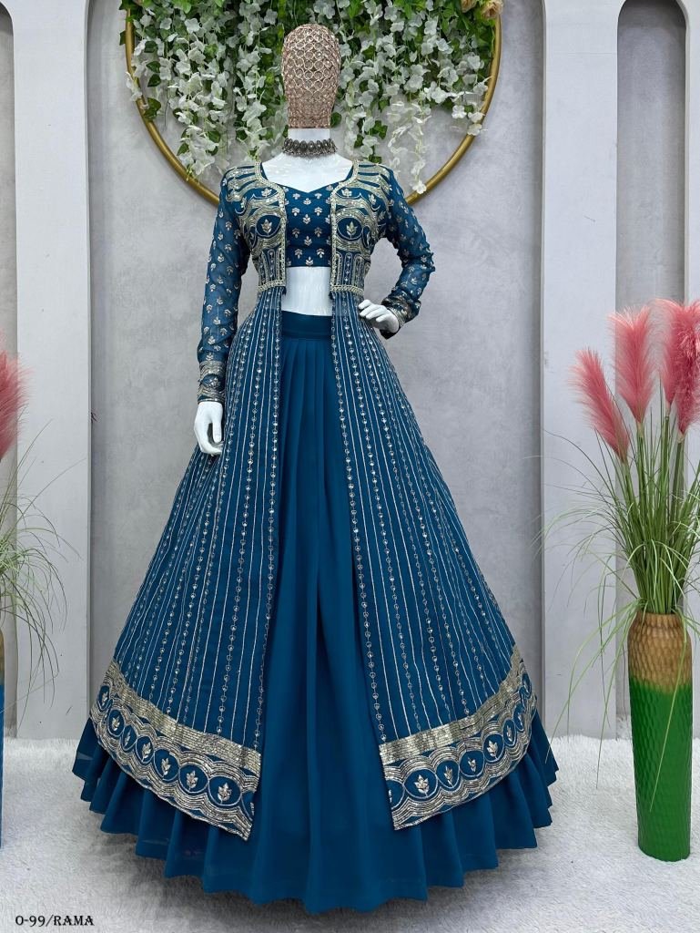 New Quality Design Georgette Rama Lehenga Choli