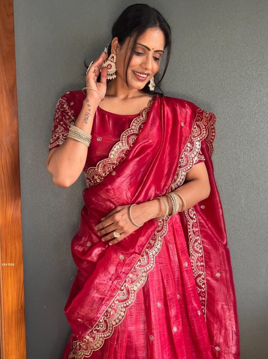 New Stunning Pink Lehenga Set With Heavy Canvas