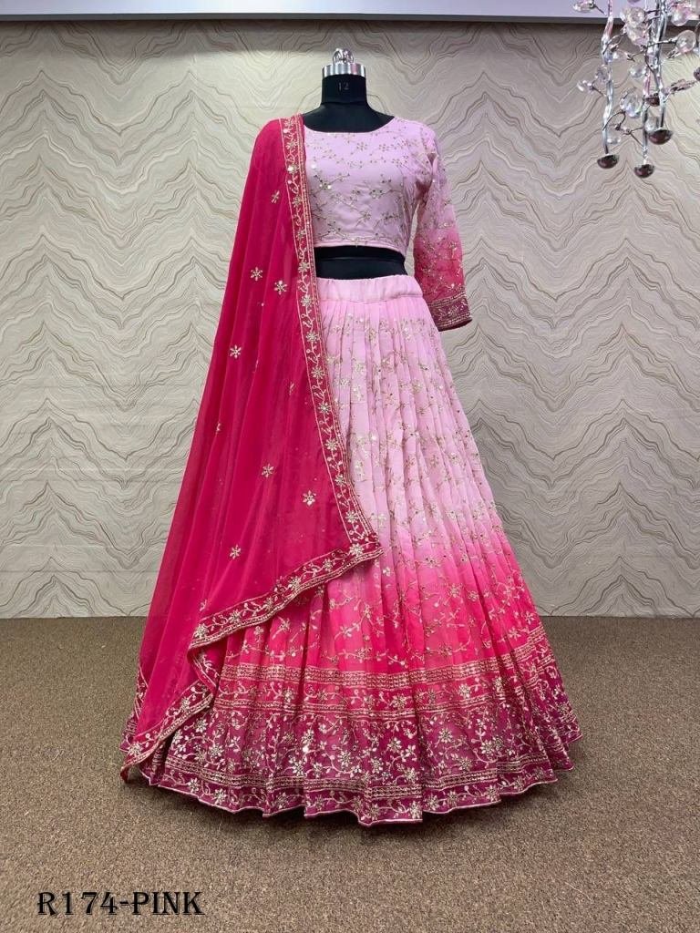 Pink Exclusive Wedding 5MM Sequence And Embroidered Lehenga Choli