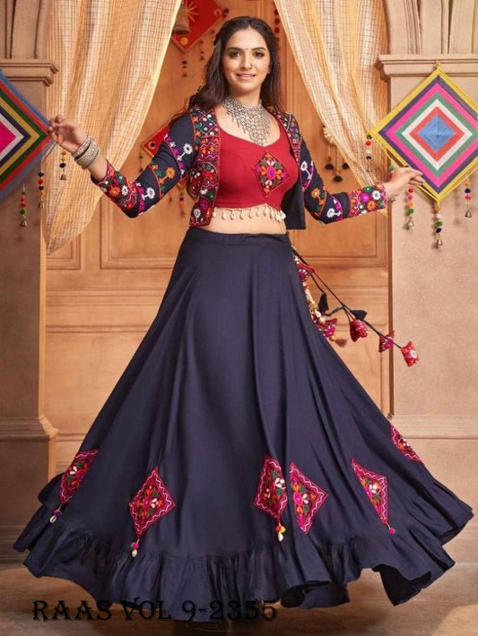 Raas Vol 9 Black Traditional Navaratri Chaniya Choli With Koti