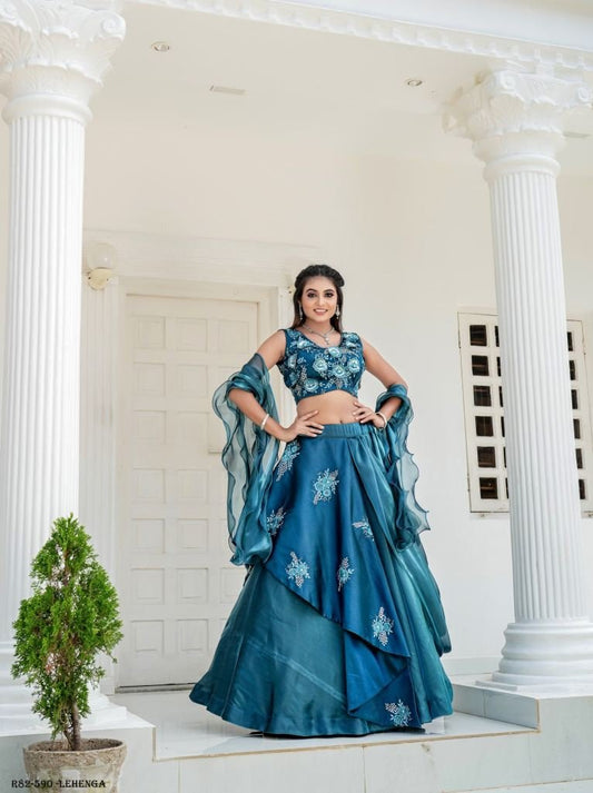 Rama Party Wear Flower Printed Jimmi Choo Lehenga Choli