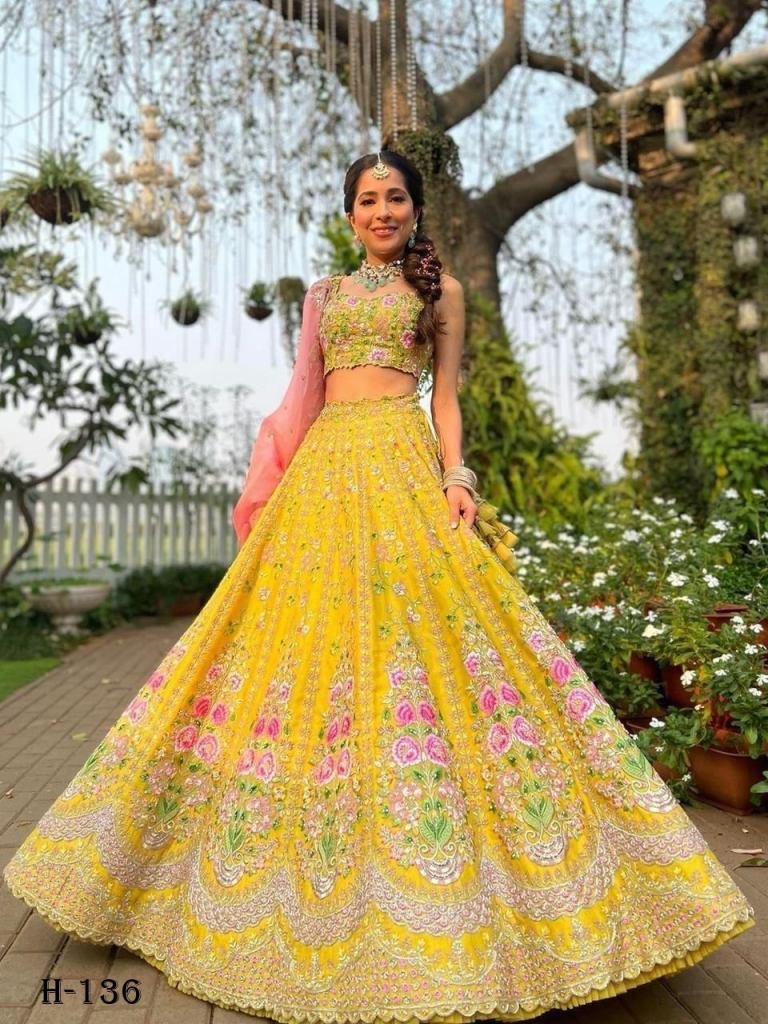 Sequins Embroidered Work Satin Silk Lehenga Choli
