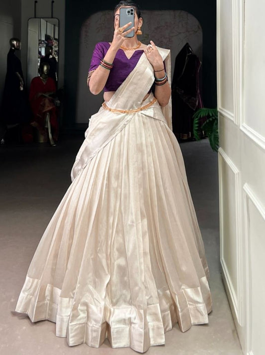 Southern Tradition Wedding Wear Half Lehenga Saree