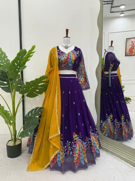 Traditional Blue Lehenga Choli for Navratri