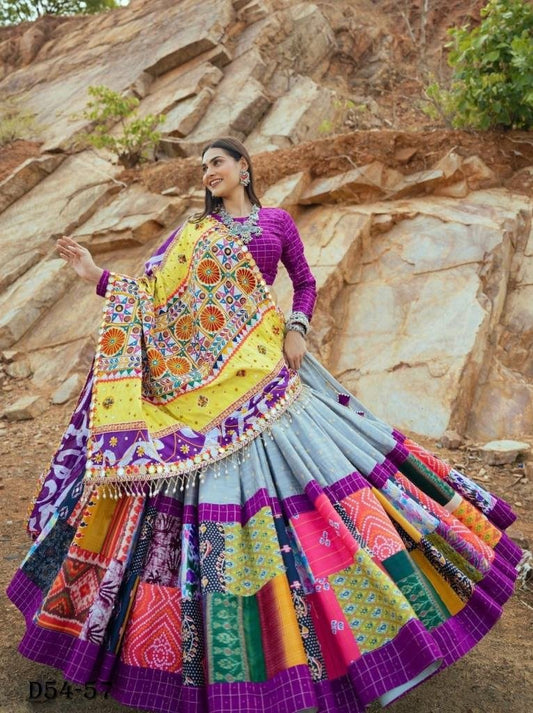 Traditional Digital Print Muslin Cotton Lehenga Choli