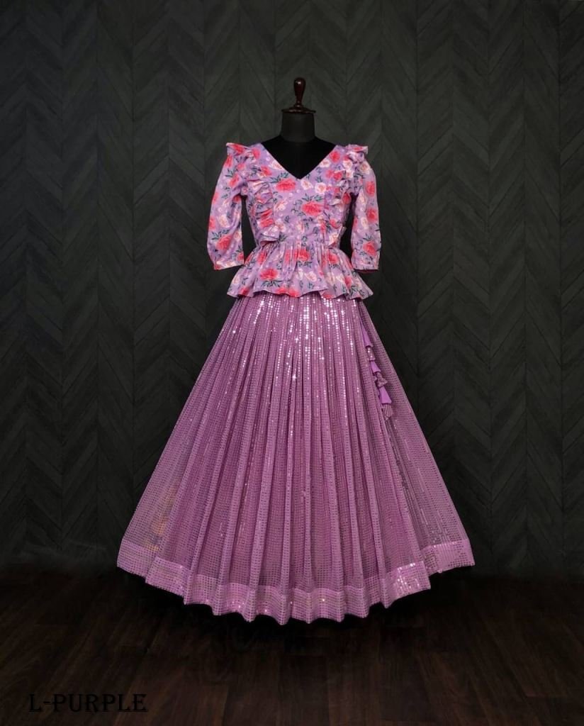 Traditional georgette sequence designer lehenga with choli
