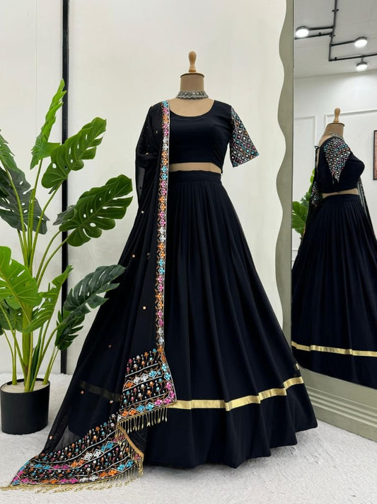 Traditional Gujarati Black Chaniya Choli