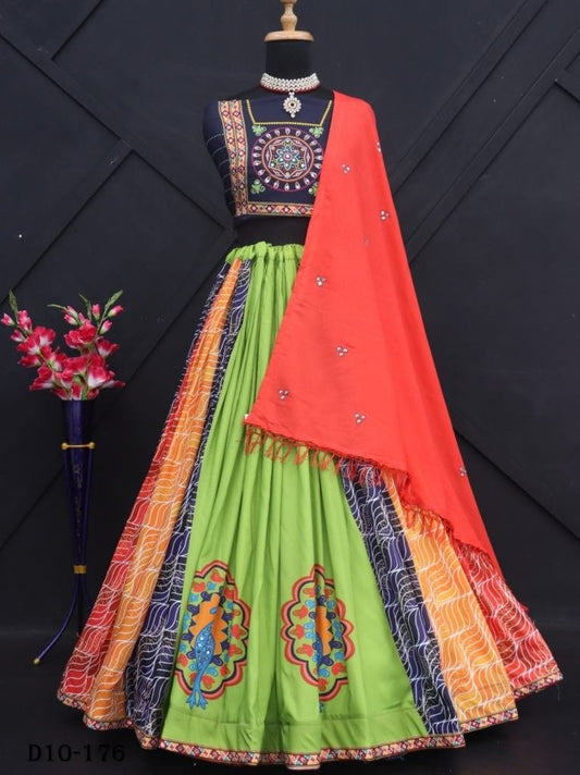 Trendy Digital Print Muslin Lehenga Choli Set